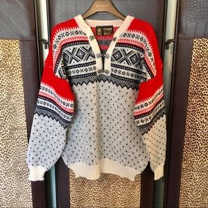 NOS Vintage Grandpa Ski Nordic Tribal Sweater